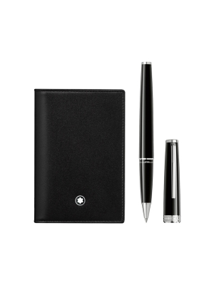 Set Rollerball pen PIX Black and Bussiness card holder black