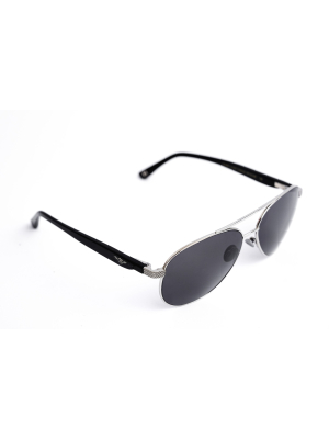 Bentley Titanium-Palladium Plated-Black Acetate-Grey Lens