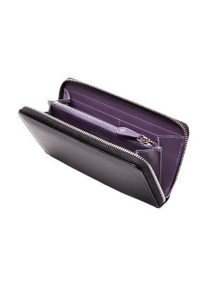 Ettinger Sterling Large Zip-Around Purse Black/Purple
