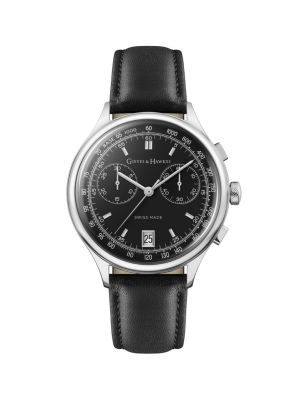 Gieves and Hawkes Gieves & Hawkes Men’s Watch Black Leather Strap, Silver Case