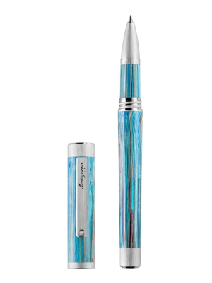 Montegrappa Zero Zodiac Taurus Rollerball Pen, Palladium IP Steel