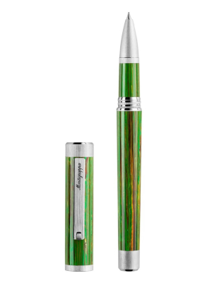 Montegrappa Zero Zodiac Virgo Rollerball Pen, Palladium IP Steel