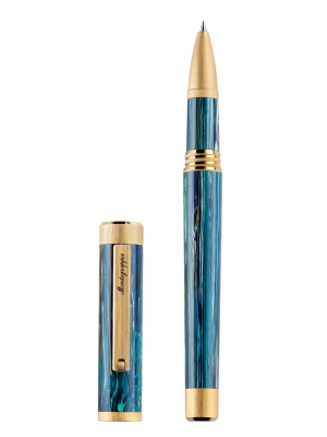 Montegrappa Zero Zodiac Cancer Rollerball Pen, Yellow Gold IP Steel