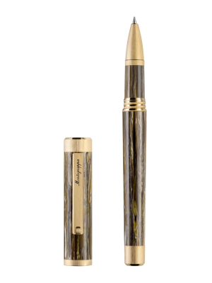 Montegrappa Zero Zodiac Capricorn Rollerball Pen, Yellow Gold IP Steel