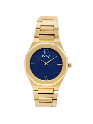 Rusace Ladies 34mm Gold Case Blue matt Dial