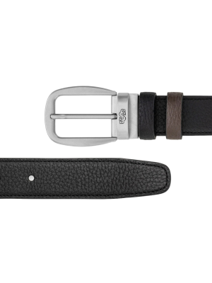 Reversible belt Cachemire Black/Espresso