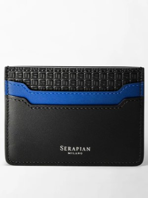 Serapian Card case 5cc Stepan 72 Black Winter Blue