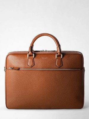 Serapian Slim briefcase Cachemire Tobacco