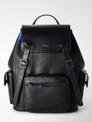 Serapian Flap backpack Stepan 72 Black Winter Blue