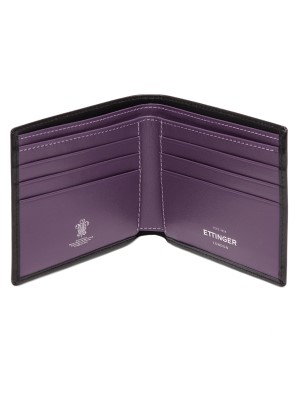 Ettinger Sterling Billfold Wallet w. 6 C/C Black/Purple
