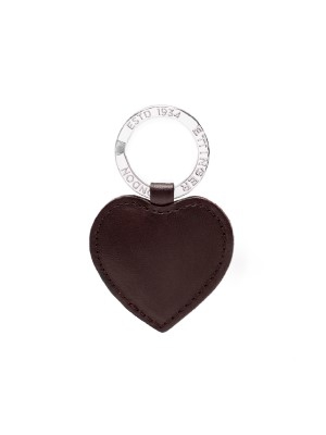 Ettinger Lifestyle Heart Key Fob Chestnut/Silver