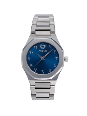 Rusace Ladies 34mm Silver Case Blue sunray Dial