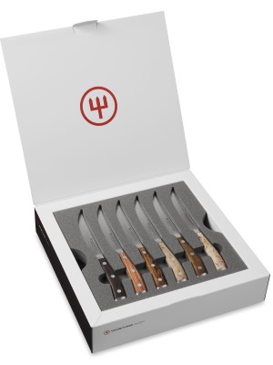 Ikon Selection 6-piece Steak Knife Set with leather Knife Roll