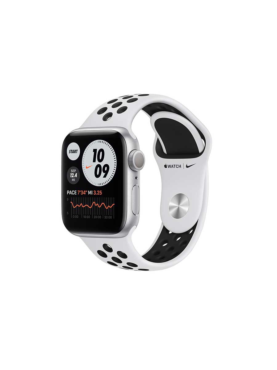 silver aluminum case pure platinum black nike sport band