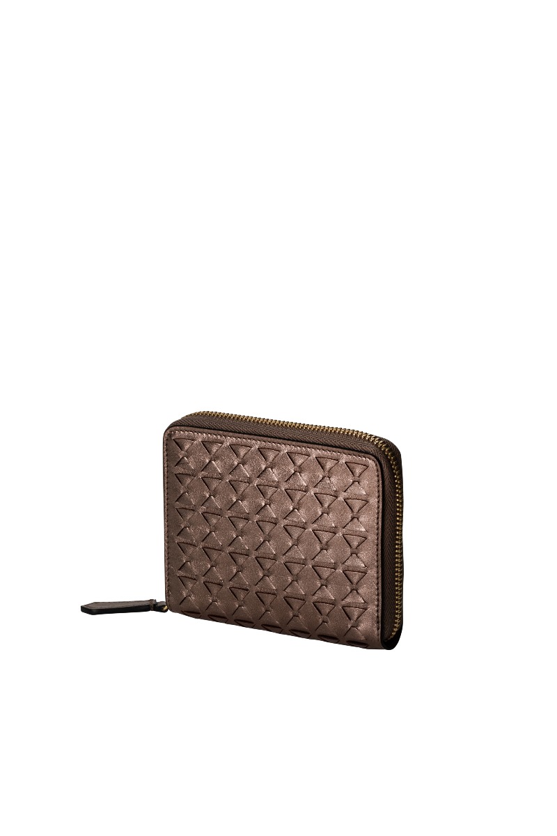 Serapian Mini zip wallet Mosaico Bronze